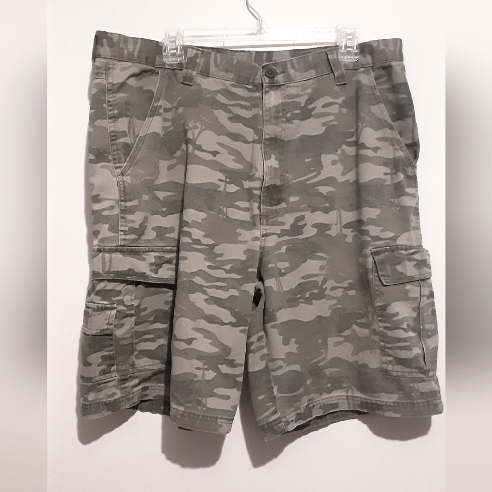 Mens Cotton Camo Cargo Shorts 38 x 10